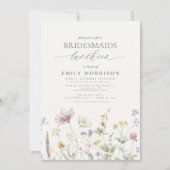 Elegante bruidslunch Wildflower Kaart (Voorkant)