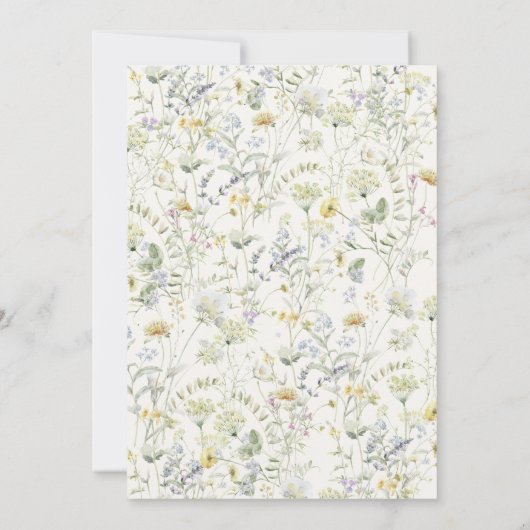 Elegante bruidslunch Wildflower Kaart (Achterkant)