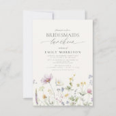 Elegante bruidslunch Wildflower Kaart (Voorkant)