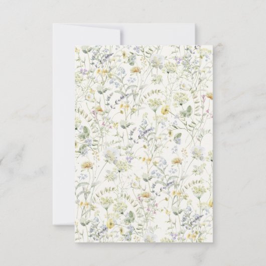 Elegante bruidslunch Wildflower Kaart (Achterkant)