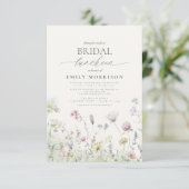 Elegante bruidslunch Wildflower Kaart (Staand voorkant)