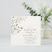 Elegante bruidslunch Wildflower Sage Green Kaart (Staand voorkant)