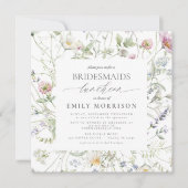 Elegante bruidslunch Wildflower Sage Green Kaart (Voorkant)