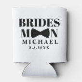 Elegante bruidsman zwart witte boog bruiloft blikjeskoeler (Achterkant)