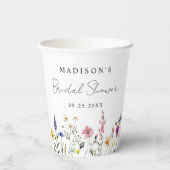 Elegante bruidsmeidoos met wilde bloemen papieren bekers (Achterkant)