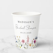 Elegante bruidsmeidoos met wilde bloemen papieren bekers (Voorkant)