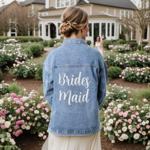 Elegante bruidsmeisje Bachelorette Sjabloon Vrouwe Denim Jacket