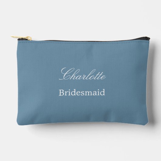 Elegante bruidsmeisje Dusty Blue Accessoire Pouch Etui (Voorkant)