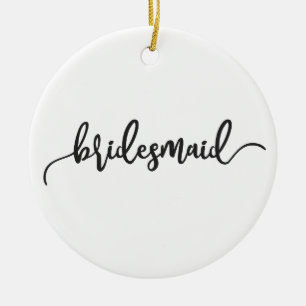 Elegante bruidsmeisje huwelijks kalligrafie orname keramisch ornament