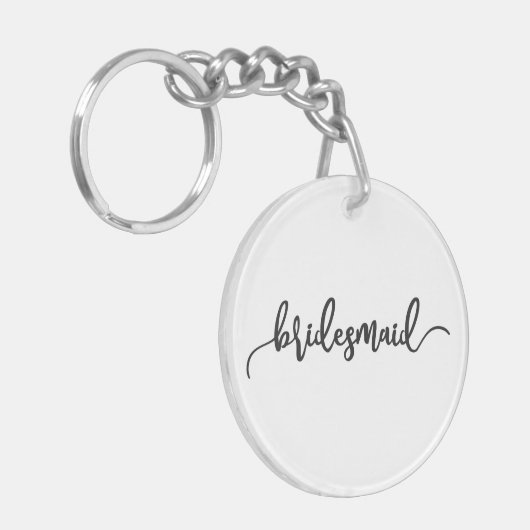 Elegante bruidsmeisje-huwelijkscalligrafie | Sleut Sleutelhanger (Voorkant Links)