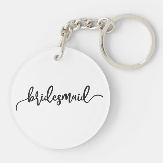 Elegante bruidsmeisje-huwelijkscalligrafie | Sleut Sleutelhanger (Achterkant)