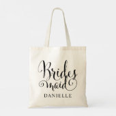 Elegante bruidsmeisje kalligrafie script tote bag (Achterkant)