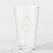 Elegante bruidsmeisje roze bloemem persoonlijk glas (Achterkant)