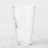 Elegante bruidsmeisje roze bloemem persoonlijk glas (Links)