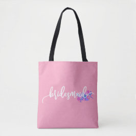Elegante bruidsmeisje trouw kalligrafie | boodscha tote bag
