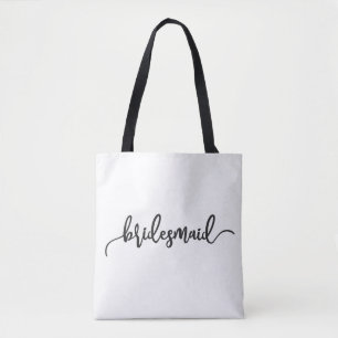 Elegante bruidsmeisje trouw kalligrafie Boodscha Tote Bag