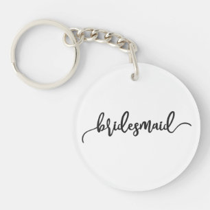 Elegante bruidsmeisje trouw kalligrafie   Sleutelh Sleutelhanger