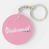 Elegante bruidsmeisje trouw kalligrafie | Sleutelh Sleutelhanger (Achterkant)