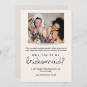 Elegante bruidsmeisje voorstel Kaart met aangepast (Voorkant / Achterkant)