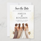 Elegante bruidsmeisjes bruiloft Save the Date Kaart (Voorkant)