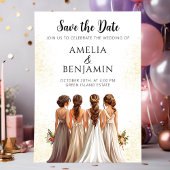 Elegante bruidsmeisjes bruiloft Save the Date Kaart