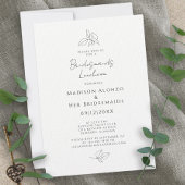 Elegante bruidsmeisjes Luncheon Bladeren Zwart & W Kaart