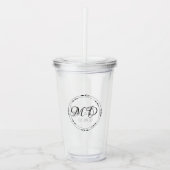 Elegante bruidsparen Pijl Circulair Jubileum Acryl Drinkbeker (Voorkant)