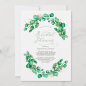 Elegante bruidsshower met eucalyptusgroen kaart (Voorkant)