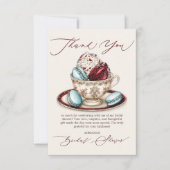 Elegante bruidsshowerthee met thema bedankkaart (Voorkant)