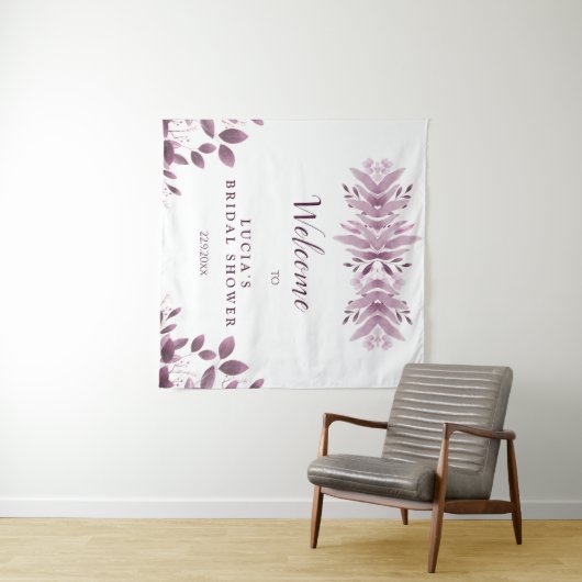 Elegante bruidssluier bruiloft grote bladeren wandkleed (In Situ (horizontaal))