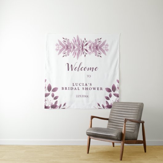 Elegante bruidssluier met grote bladeren voor brui wandkleed (In situ)