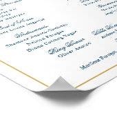 Elegante bruidsstoet in navy en goud poster (Hoek)