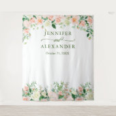 Elegante bruidstaartrozen fotohokje achtergrond wandkleed (Voorkant)