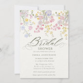 Elegante Bruidsuitnodiging met Wilde Bloementuin Kaart (Voorkant)