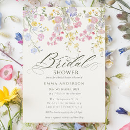 Elegante Bruidsuitnodiging met Wilde Bloementuin Kaart