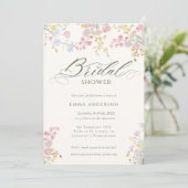 Elegante Bruidsuitnodiging met Wilde Bloementuin Kaart (Staand voorkant)
