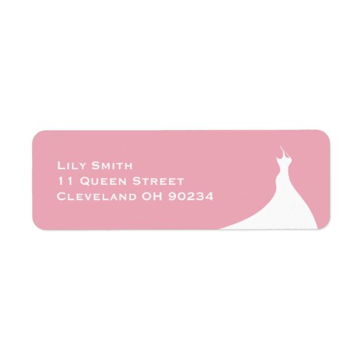 Elegante bruidsuitnodiging roze label (Voorkant)