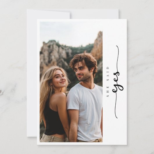 Elegante bruiloft 2 foto Ze zei ja Verloving Kaart (Voorkant)