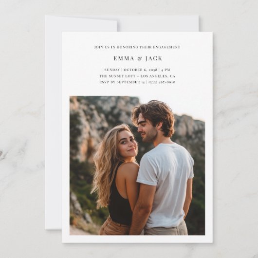 Elegante bruiloft 2 foto Ze zei ja Verloving Kaart (Achterkant)