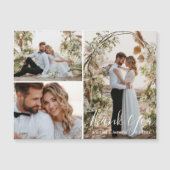 Elegante bruiloft 3 foto's collage dank u magneet (Voorkant)