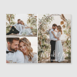 Elegante bruiloft 3 foto's collage dank u magneet