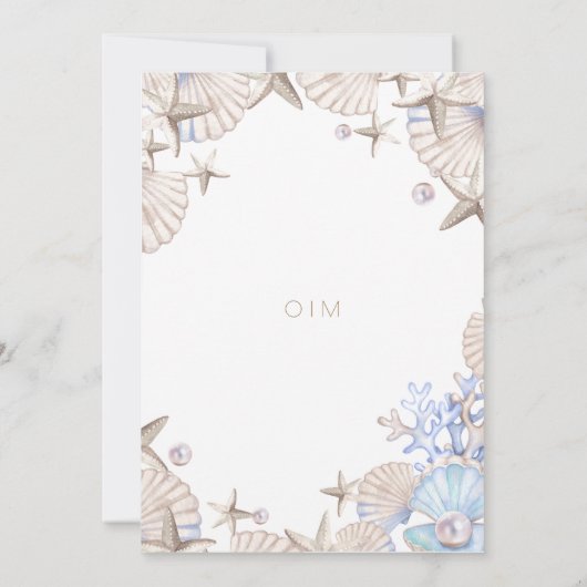 Elegante bruiloft aan het strand kaart (Achterkant)