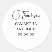 Elegante bruiloft - Aangepaste namen en datum Ronde Sticker (Voorkant)