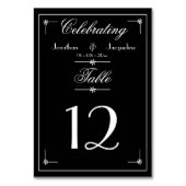 Elegante bruiloft aangepaste scriptnamen zwart en  kaart (Voorkant)