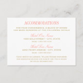 Elegante bruiloft accommodaties Coral en Gold Informatiekaartje (Voorkant)