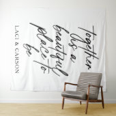 Elegante bruiloft achtergrond banner - Samen Wandkleed (In Situ (horizontaal))