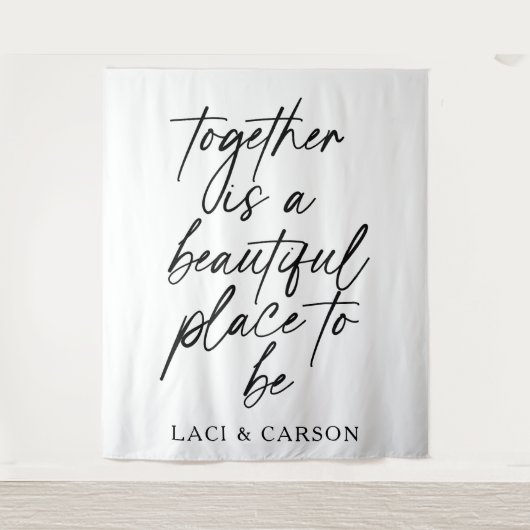 Elegante bruiloft achtergrond banner - Samen Wandkleed (Voorkant)