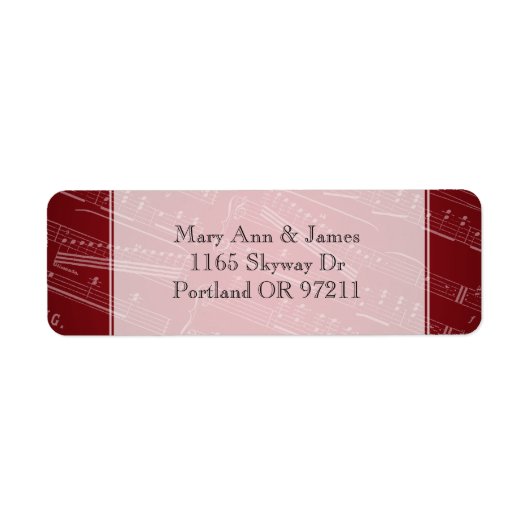 Elegante bruiloft adres Bladmuziek Rood Etiket (Voorkant)