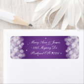 Elegante bruiloft adres Party Sparkle Paarse Etiket (Insitu)