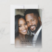 Elegante bruiloft Afro-Amerikaanse 2 foto Dank u Bedankkaart (Voorkant)